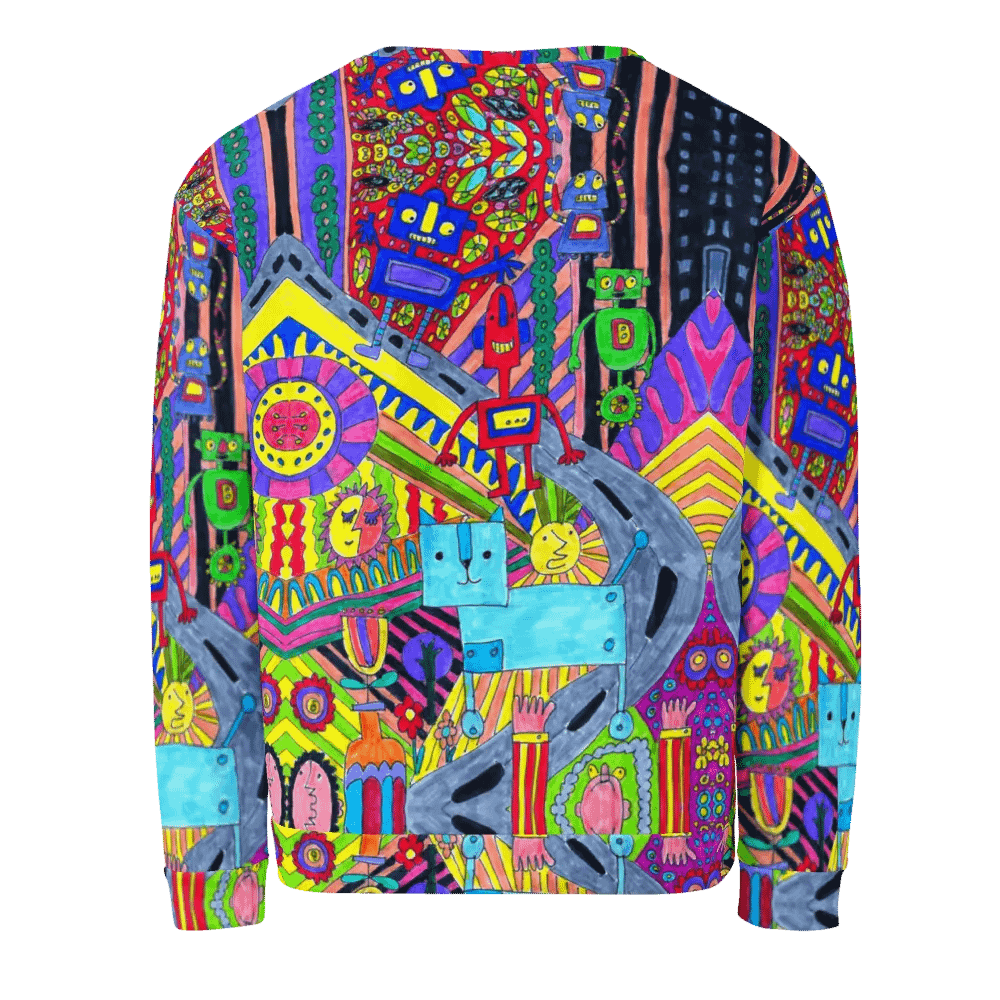 Abstract Colourful Doodle Robots Unisex Sweatshirt product image (4)