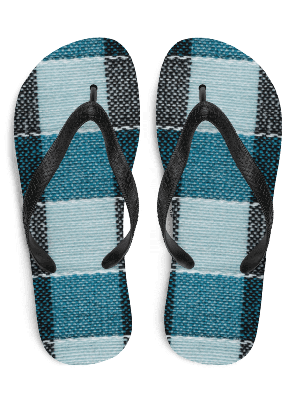 Marine Plaid Flip Flops product image (1)