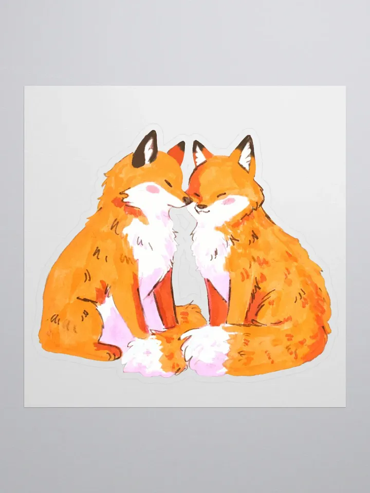 Whimsical Foxes Affection Kiss Cut Stickers product image (2)