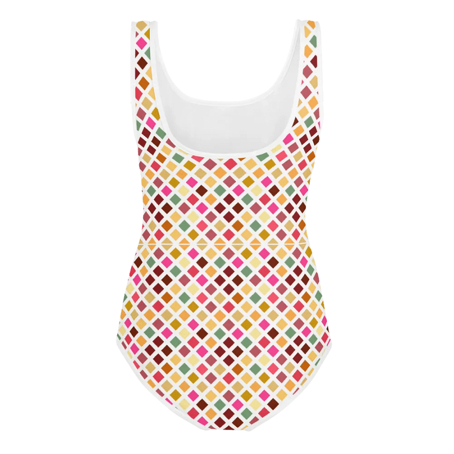 Colorful Square Patterns Youth Swimsuit - Ver 5 product image (2)