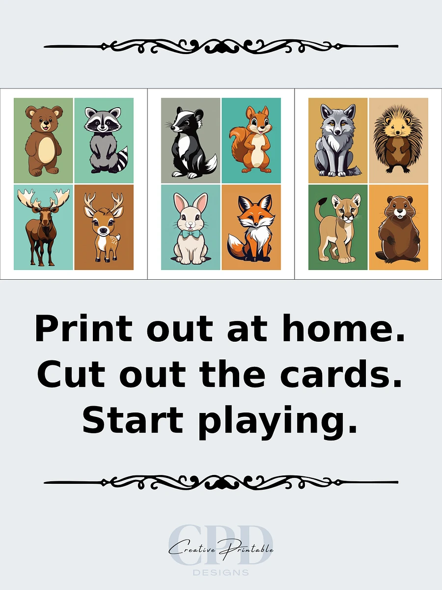 Printable Memory Card Game - Woodland Animals product image (2)