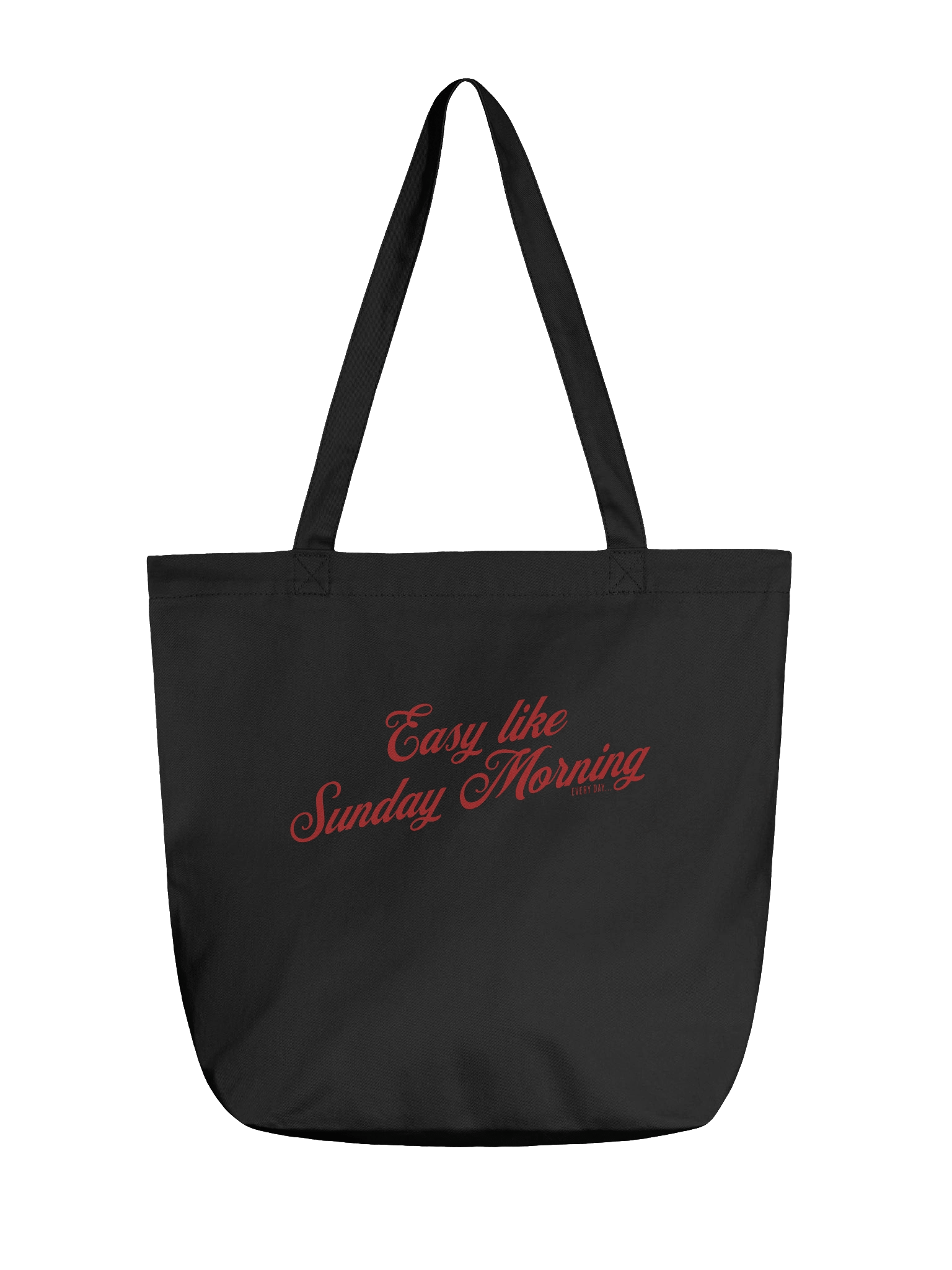 "Easy Like Sunday Morning" – Retro Tote Bag (Black & Red) product image (6)