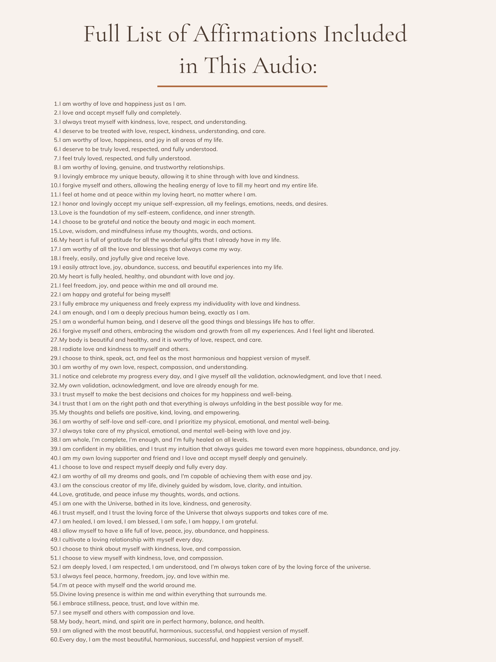 Self-Love and Self-Acceptance Affirmations: Feel Worthy, Calm, and Empowered | MP3 Audio Download product image (3)