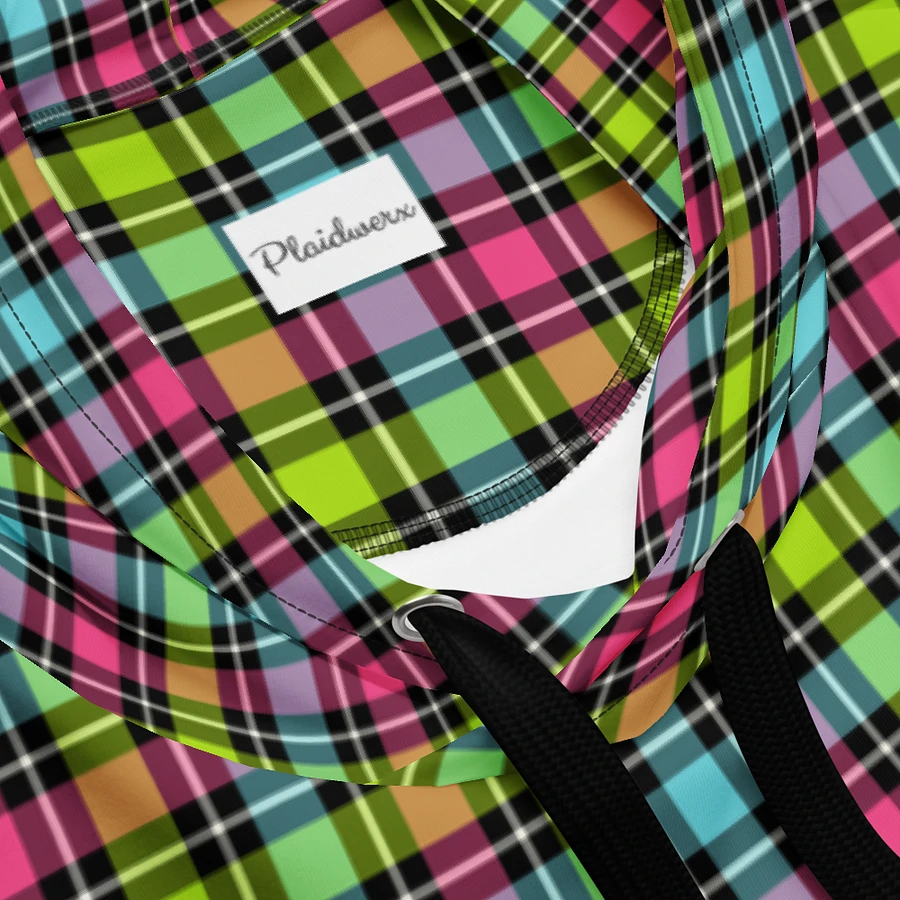 Neon Checkered Plaid Hoodie product image (10)
