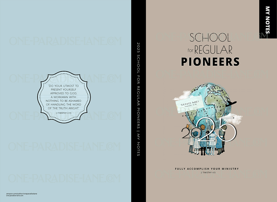 2025 Regular Pioneer School Digital Notebook | Vintage Globe | Soft Mocha, Dusty Blue (PDF) product image (3)