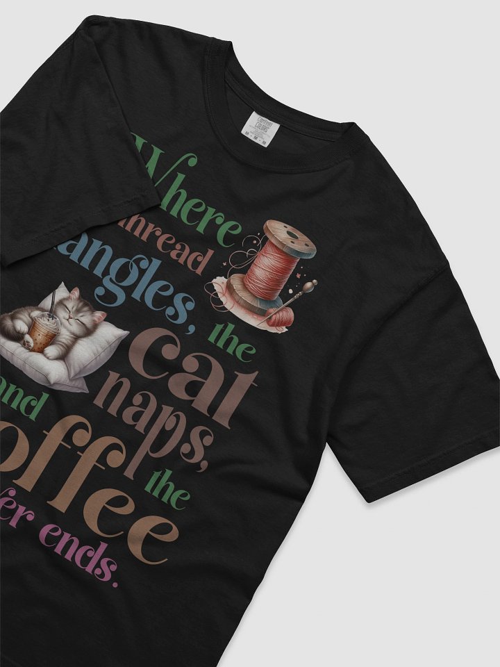 Whimsical Cat Coffee Quote T-Shirt product image (2)