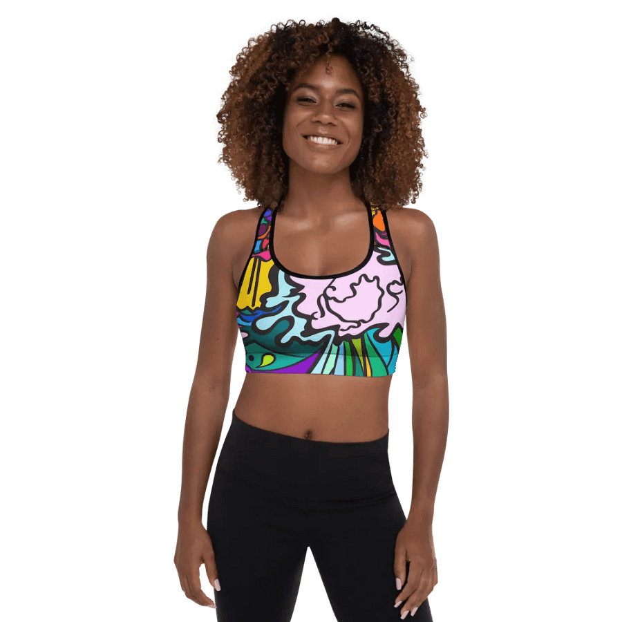 Vivid Flow All-Over Sports Bra - Wave at Sunset product image (1)