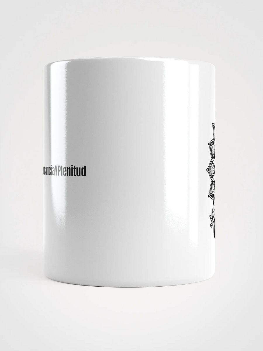 Taza blanca brillante con Mujer Meditando product image (5)
