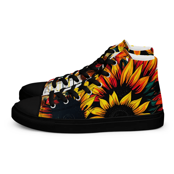 Van Gogh's sunflower gaze, Men's premium canvas High Tops product image (1)