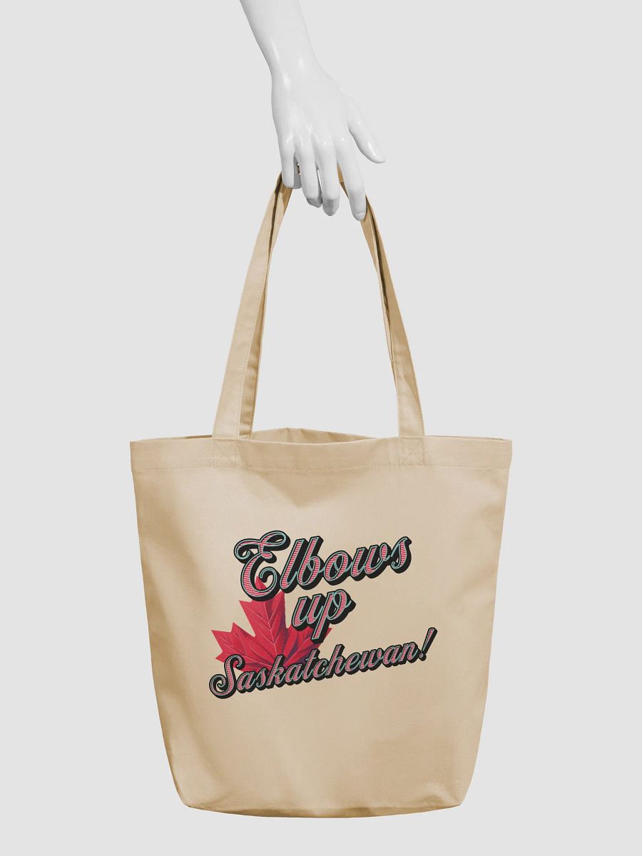 Elbows Up Maple Leaf Saskatchewan Canadian Pride Eco Tote Bag product image (6)