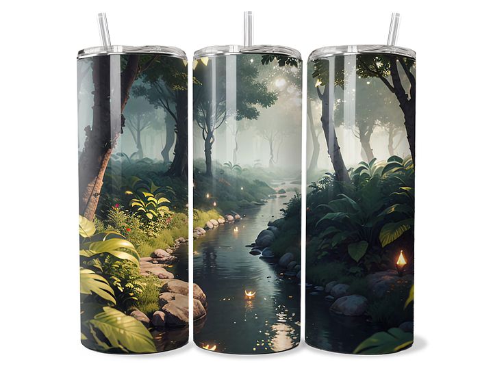 Enchanted Forest Stream Tumbler - 20oz Stainless Steel product image (1)