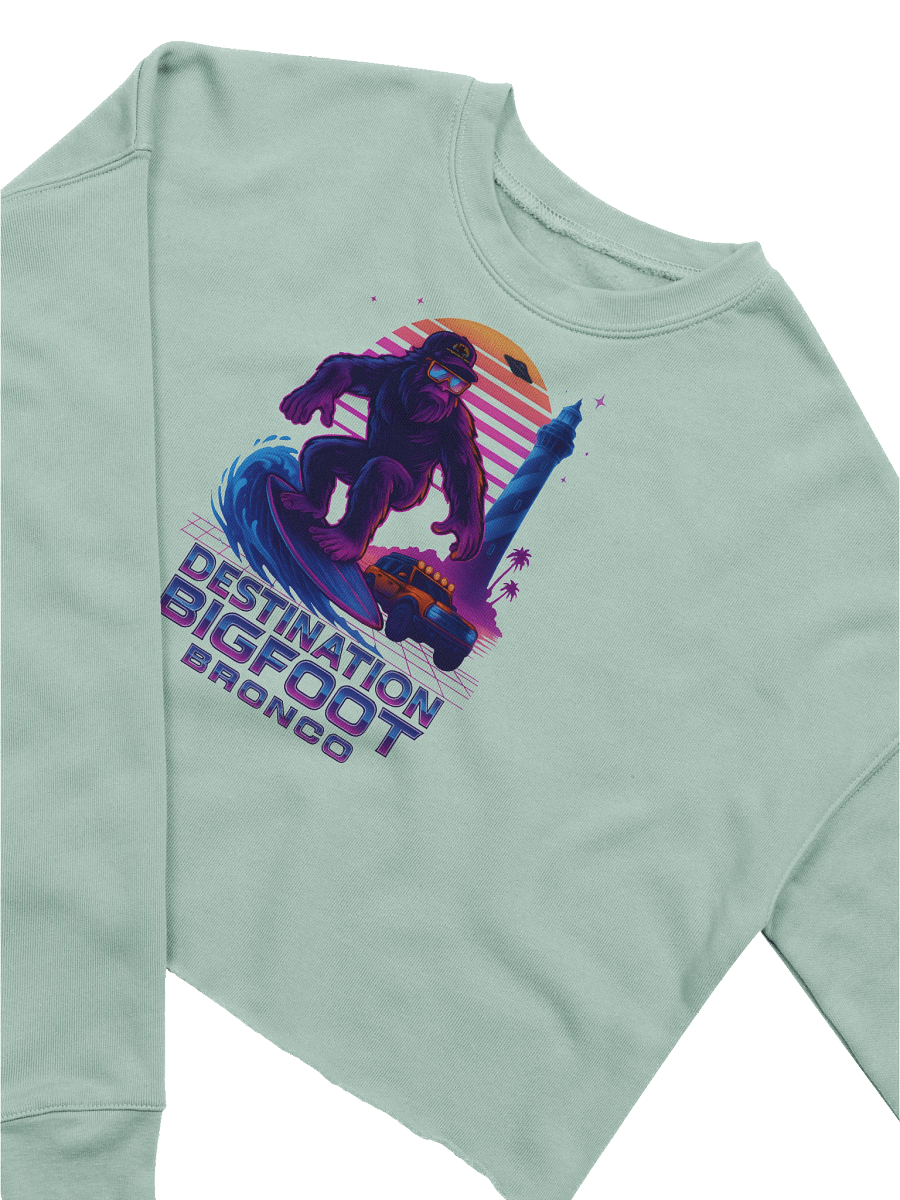 Destination Bigfoot Bronco Synthwave Bella+Canvas Women's Fleece Crop Sweatshirt (Multiple Colors Available) product image (27)