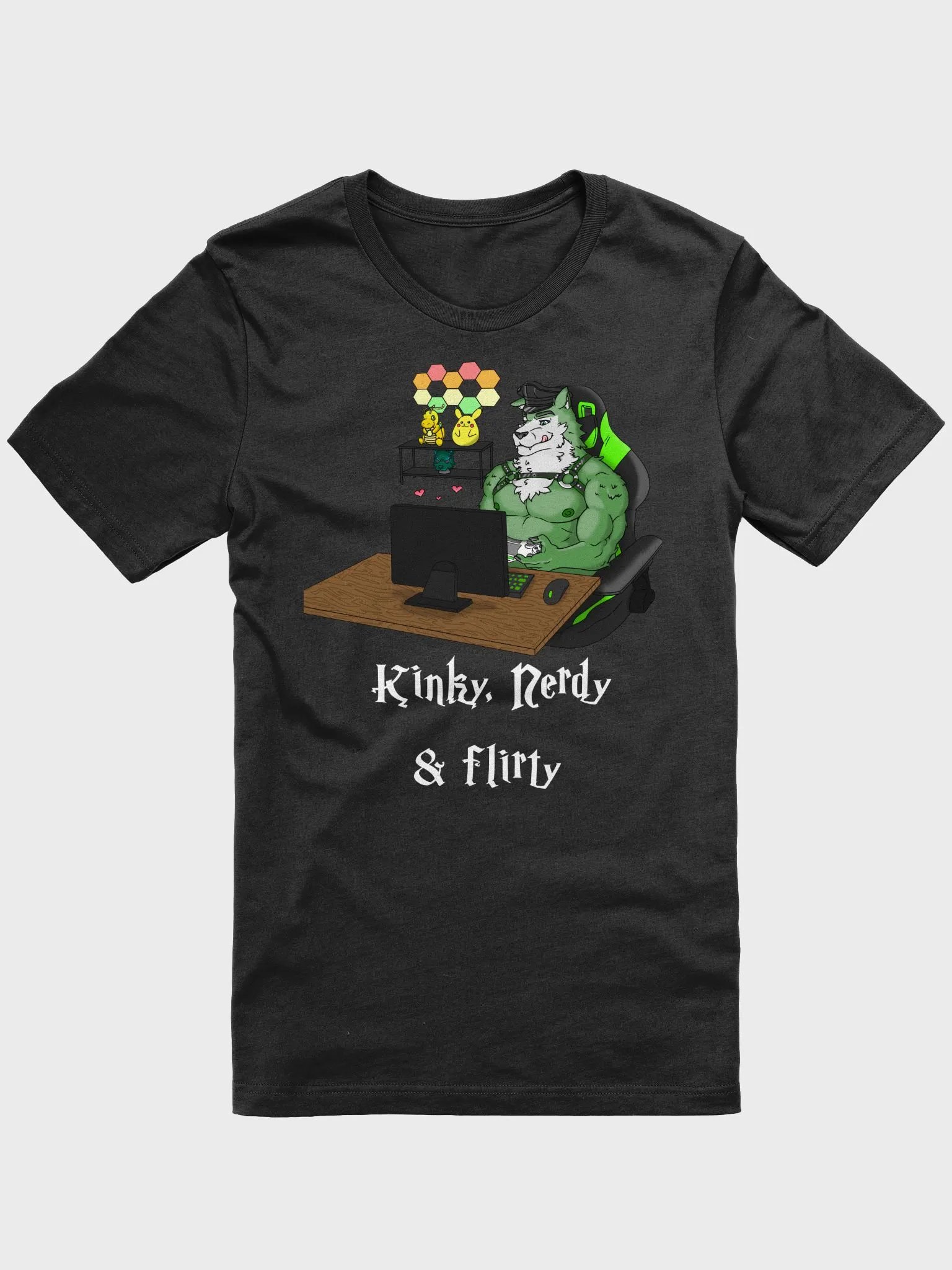 Kinky, Nerdy & Flirty T-Shirt (Dark Colors) product image (1)