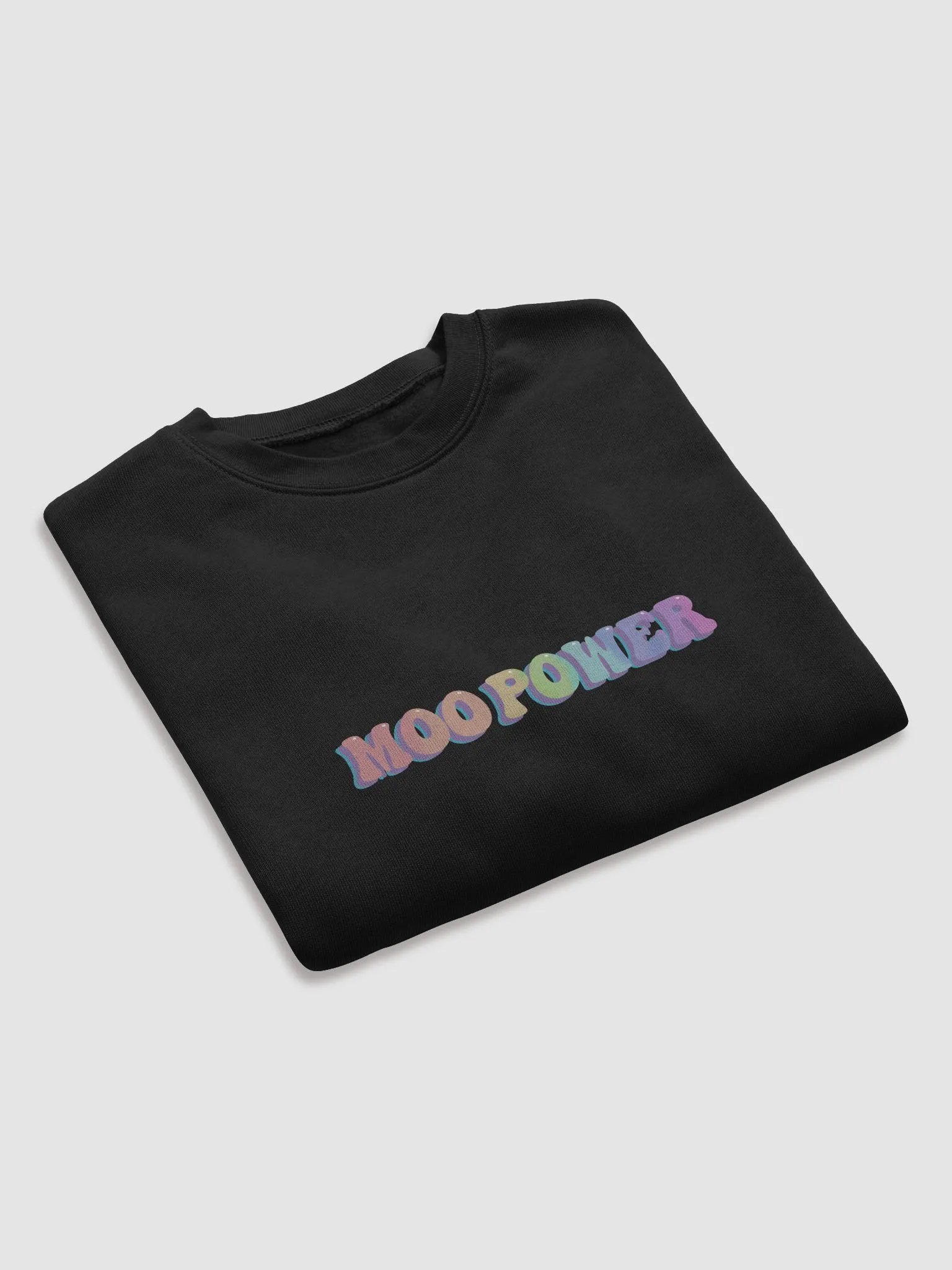 Women's Fleece Cropped Rainbow Moo Power Sweatshirt product image (12)