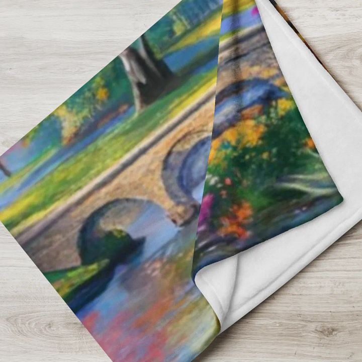 Tranquil Landscape Cottage Throw Blanket product image (1)