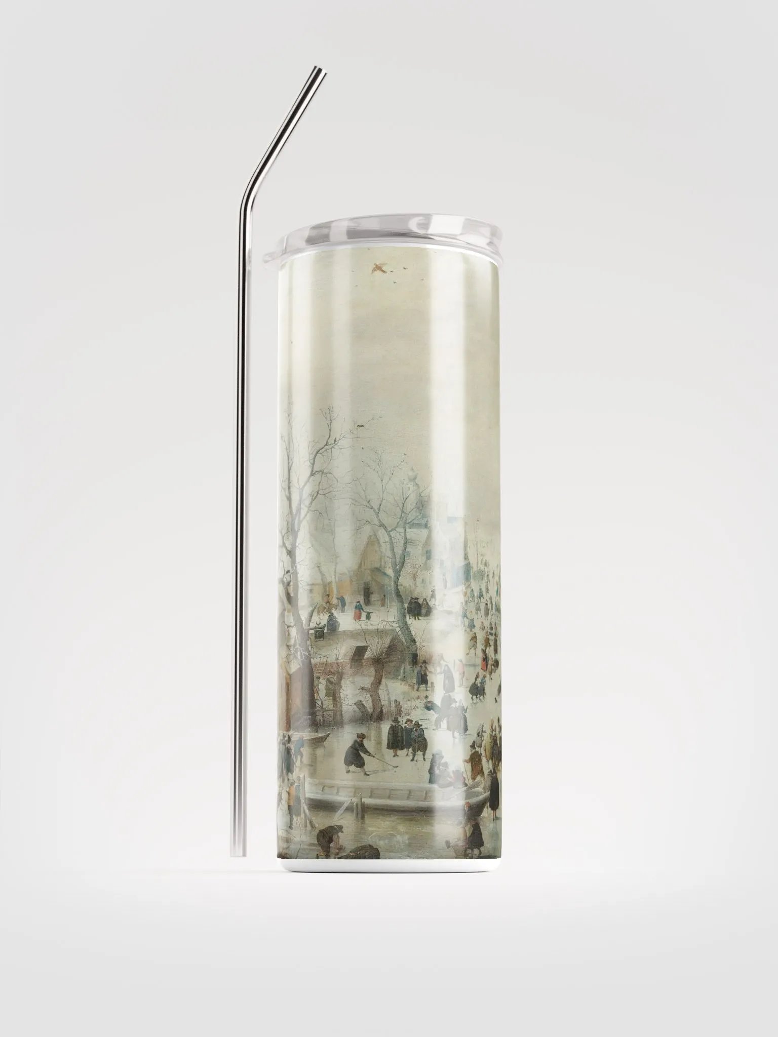 ''Winter Landscape with Skaters'' by Hendrick Avercamp - Stainless Steel Tumbler product image (7)