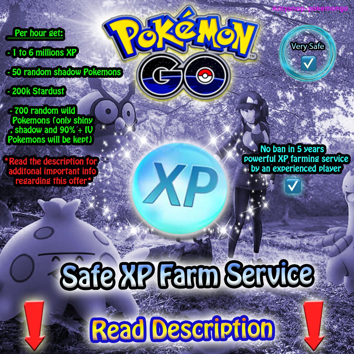 🔵 Very Safe and Powerful XP Farming Service 1 to 6 Millions XP per hour by an experienced player 💪 product image (1)