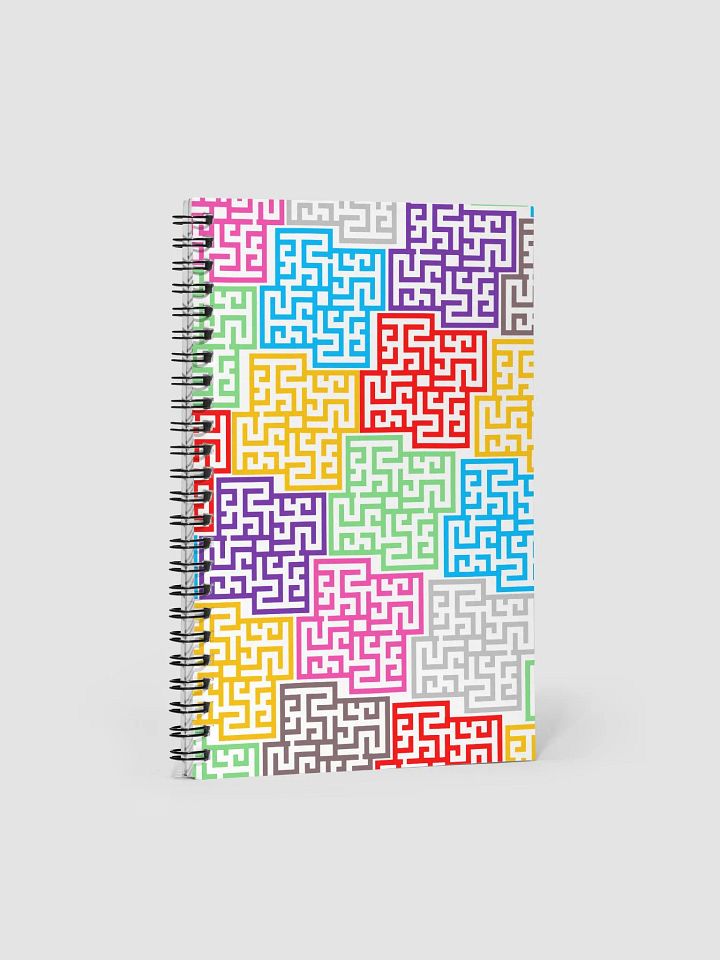 Disjointed Locked Multi-colored Mazes - Geometric Design Spiral Notebook product image (1)