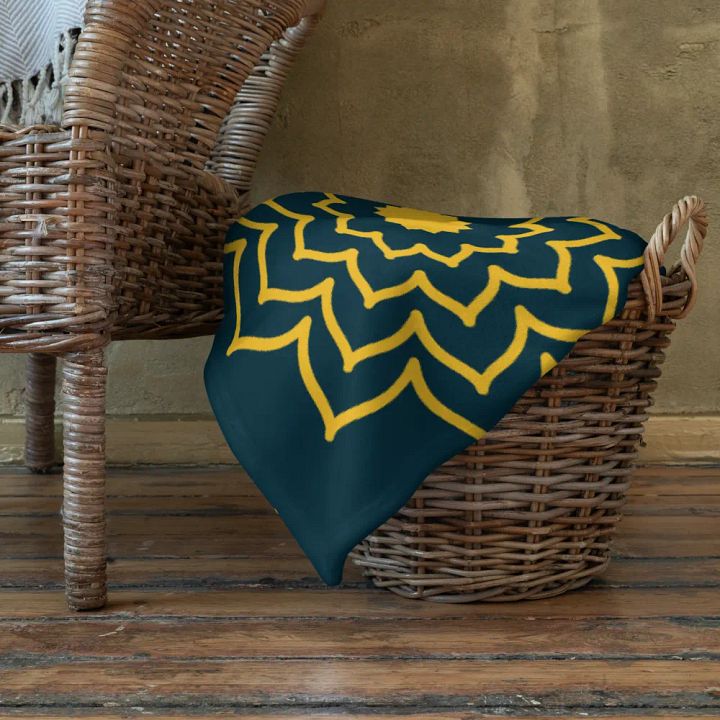Yellow and Blue Whale Pattern Throw product image (2)