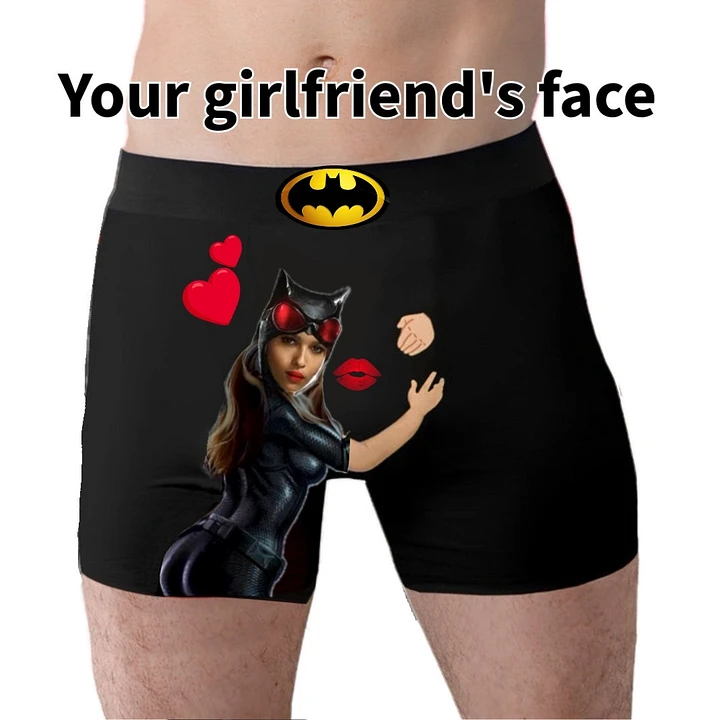 Personalized Catwoman Boxers for Husband, Custom Face Underwear,Funny Wedding Gift for Bridegroom,Popular Anniversary Gift, Boyfriend Birthday Gift product image (1)