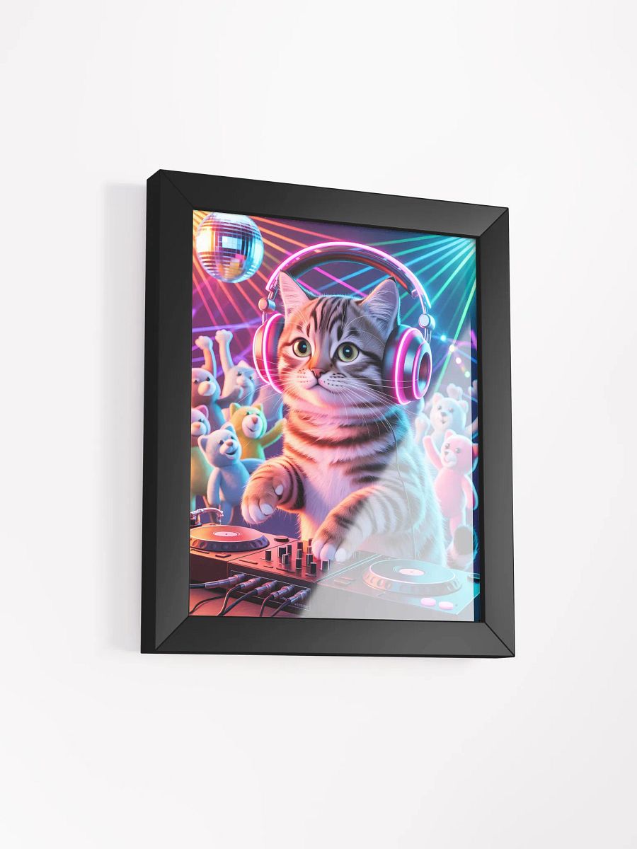DJ Cat Party Time Framed Poster product image (3)