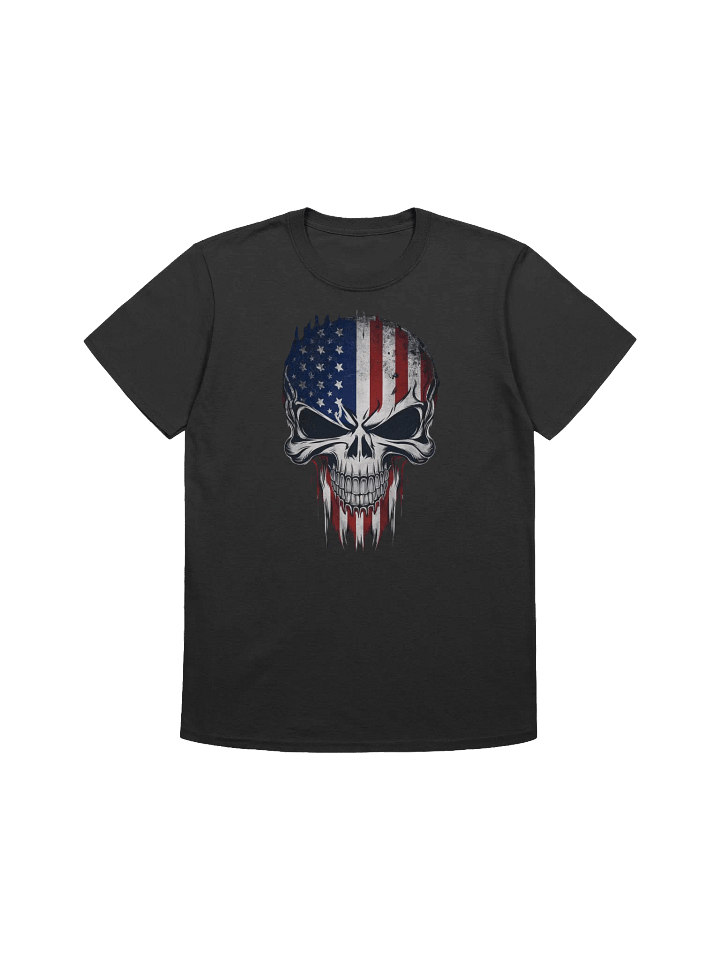 Patriotic Skull Art - Stars, Stripes, and Skulls: Edgy American Pride T-Shirt product image (4)