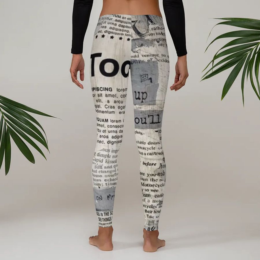Leggings – Newspaper Style Print for Trendy & Unique Fashion product image (4)