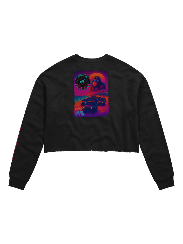 2025 Bronco Beach Bash Ocean City / Destination Bigfoot Bronco Collab | Bella+Canvas Women's Fleece Crop Sweatshirt (Multiple Colors Available) product image (5)