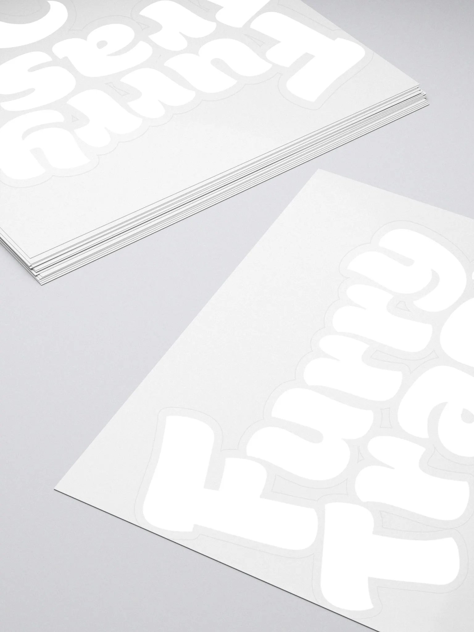 Furry Trash Sticker – Bubble Logo (White) product image (4)