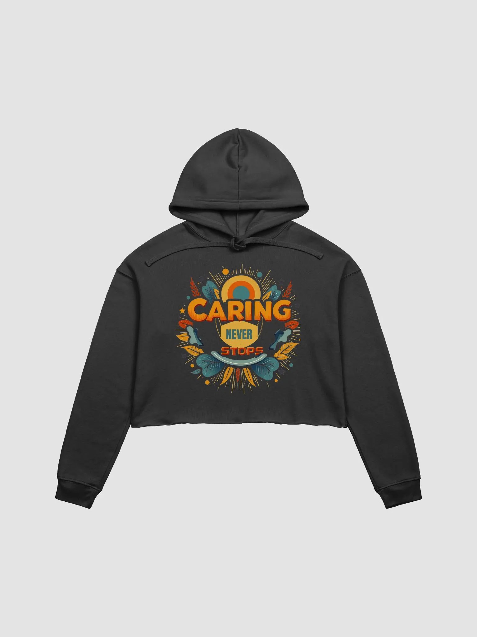 Vibrant Caring Never Stops Crop Hoodie product image (4)