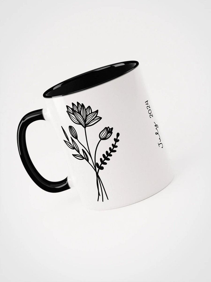 Two Tone Line Birth Flower Mug JULY – Personalized Gift product image (4)