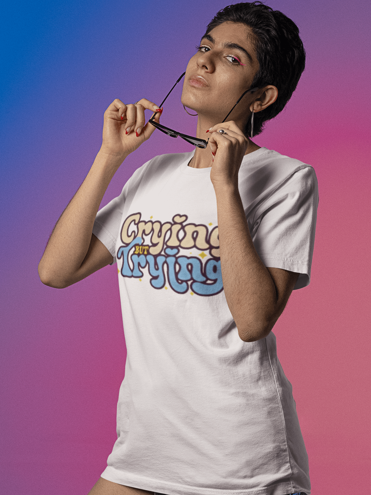 Crying But Trying Tee product image (1)