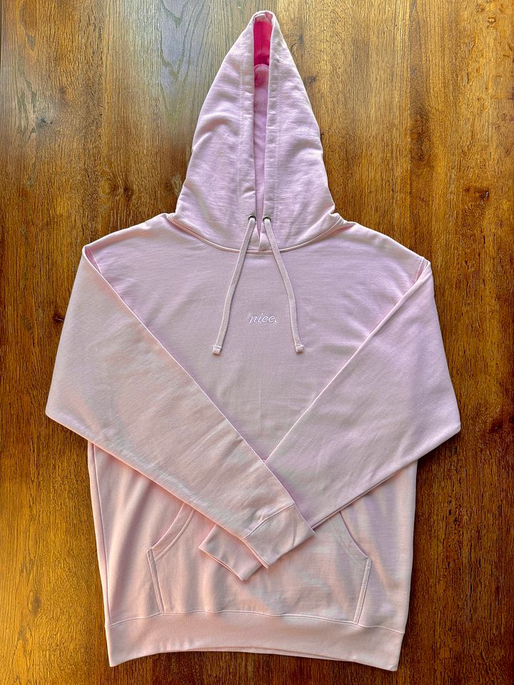 Nice. Embroidered Hoodie (Pink/White) product image (1)