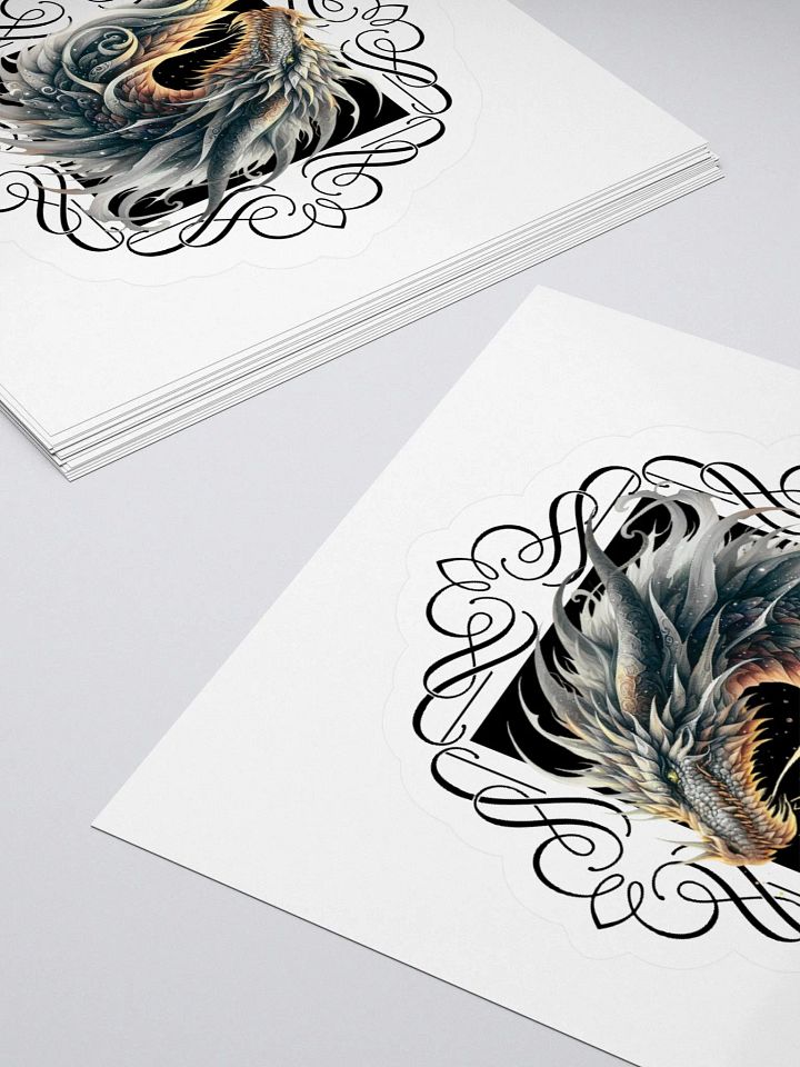 Mystical Dragon Gold and Silver Kiss Cut Stickers product image (2)