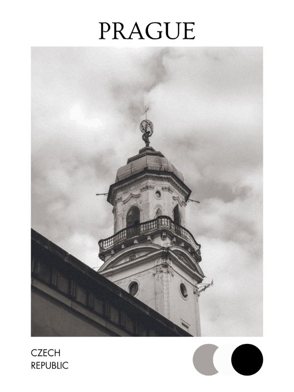 Spires of Prague I - Black & White / Digital product image (1)