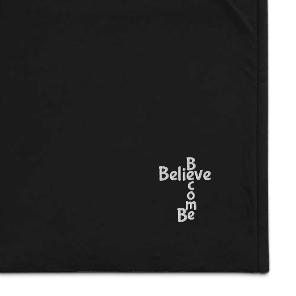Believe, Become, Be Embroidered Sherpa Blanket product image (1)