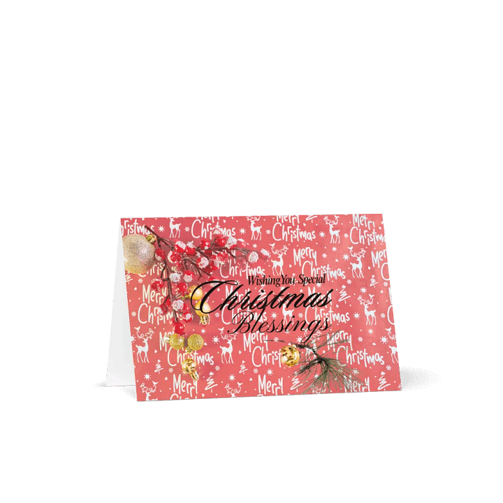 Festive Christmas Blessings Card friends colleagues family product image (1)