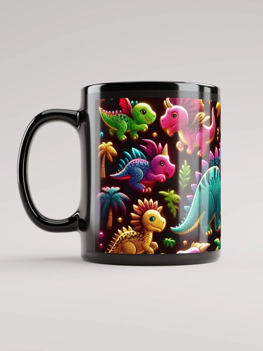 Neon Dino Paradise Black Glossy Mug product image (12)