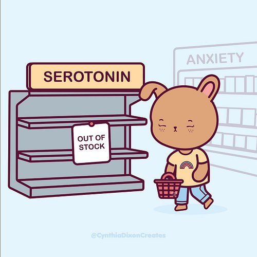 Running out of serotonin like it’s toilet paper in 2020! 
. 
.
.
.
.
.
.
.
#OutOfSerotonin #RelatableAF #DarkHumorArt #SadBut...