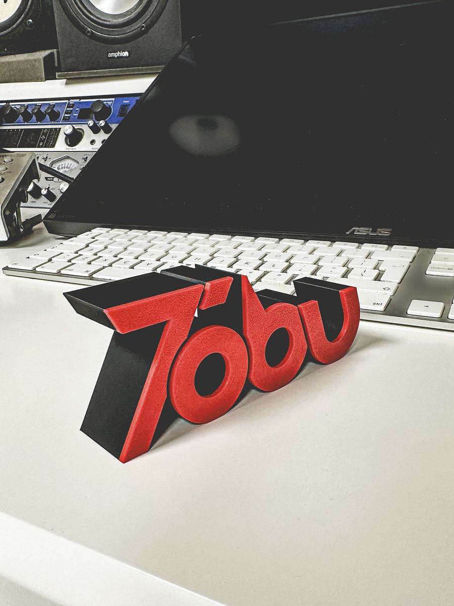 Tobu 3D Logo Decor Red on Black product image (2)