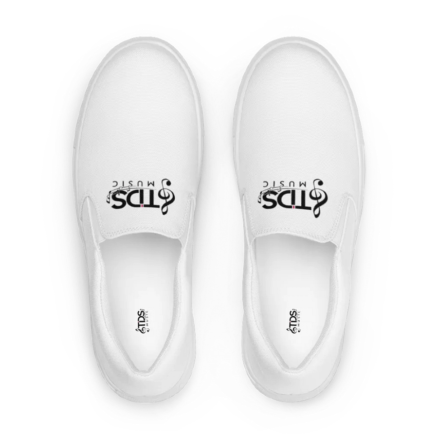 Exclusive TDS Music Design Men's White Canvas Slip-On Shoes - Handmade for Comfort and Style product image (4)