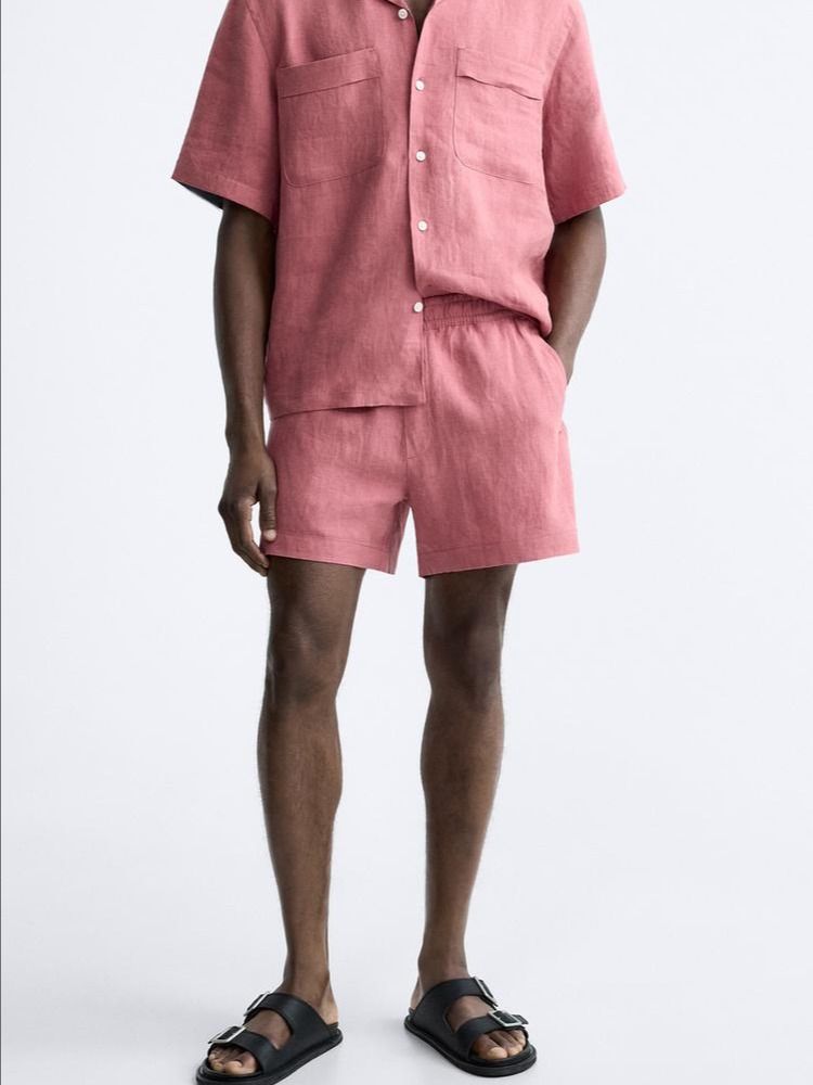 100% LINEN BERMUDA SHORTS product image (6)