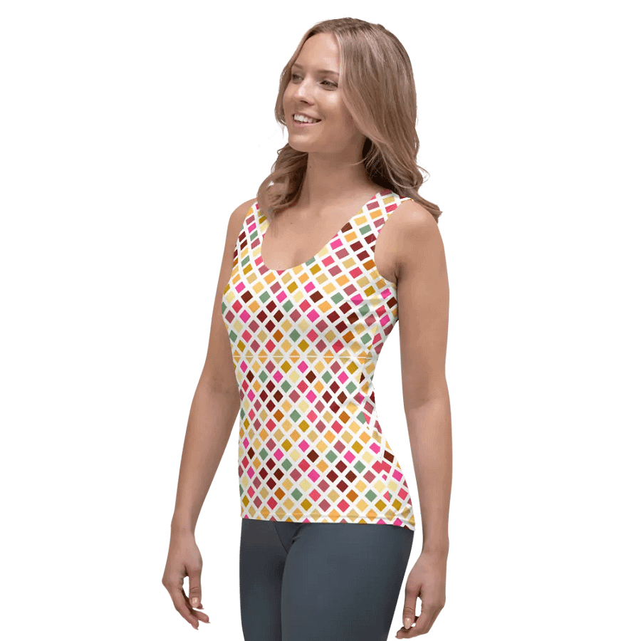 Colorful Square Pattern Design Tank Top - Ver 3 product image (3)
