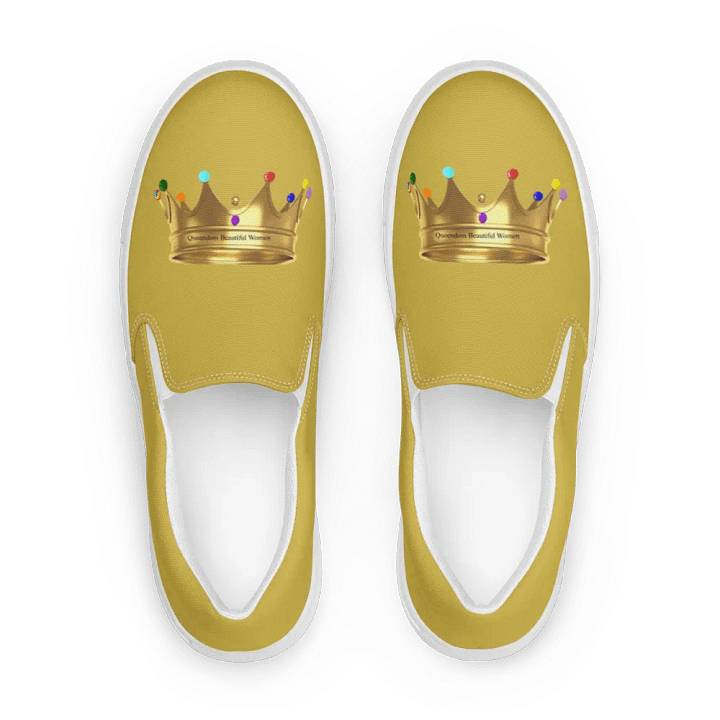 Queendom Beautiful Women Crown Canvas Shoes /GoldTM) product image (1)