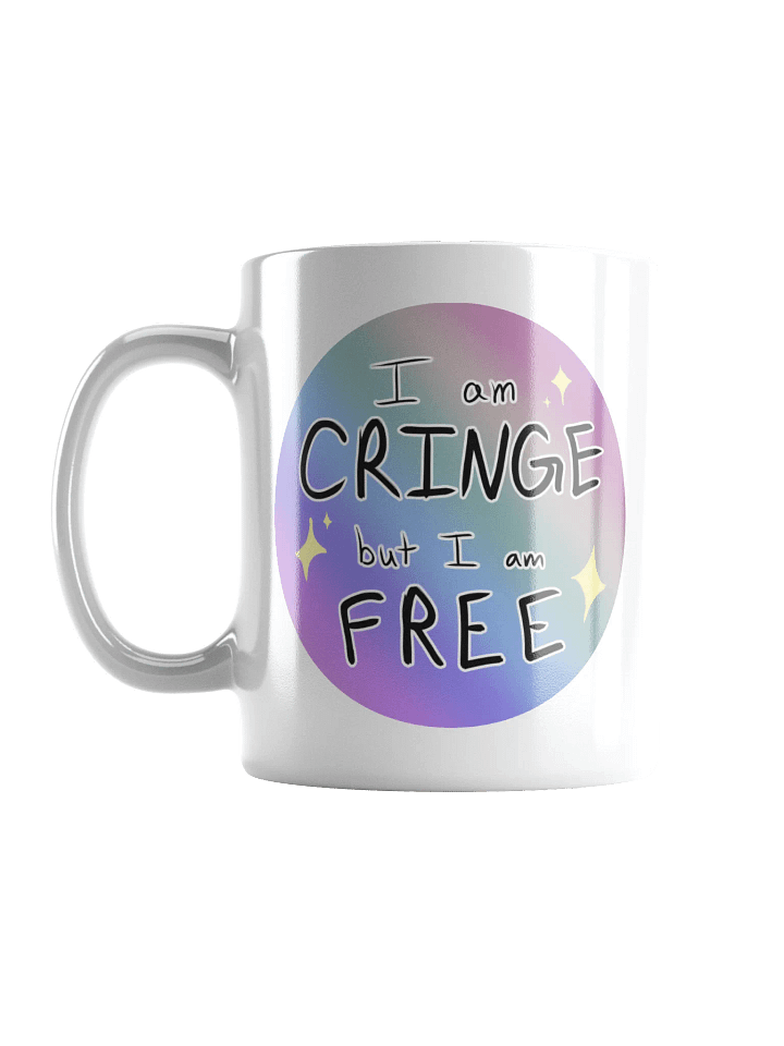 'Cringe but Free' Mug (Handle Left of Design) product image (1)