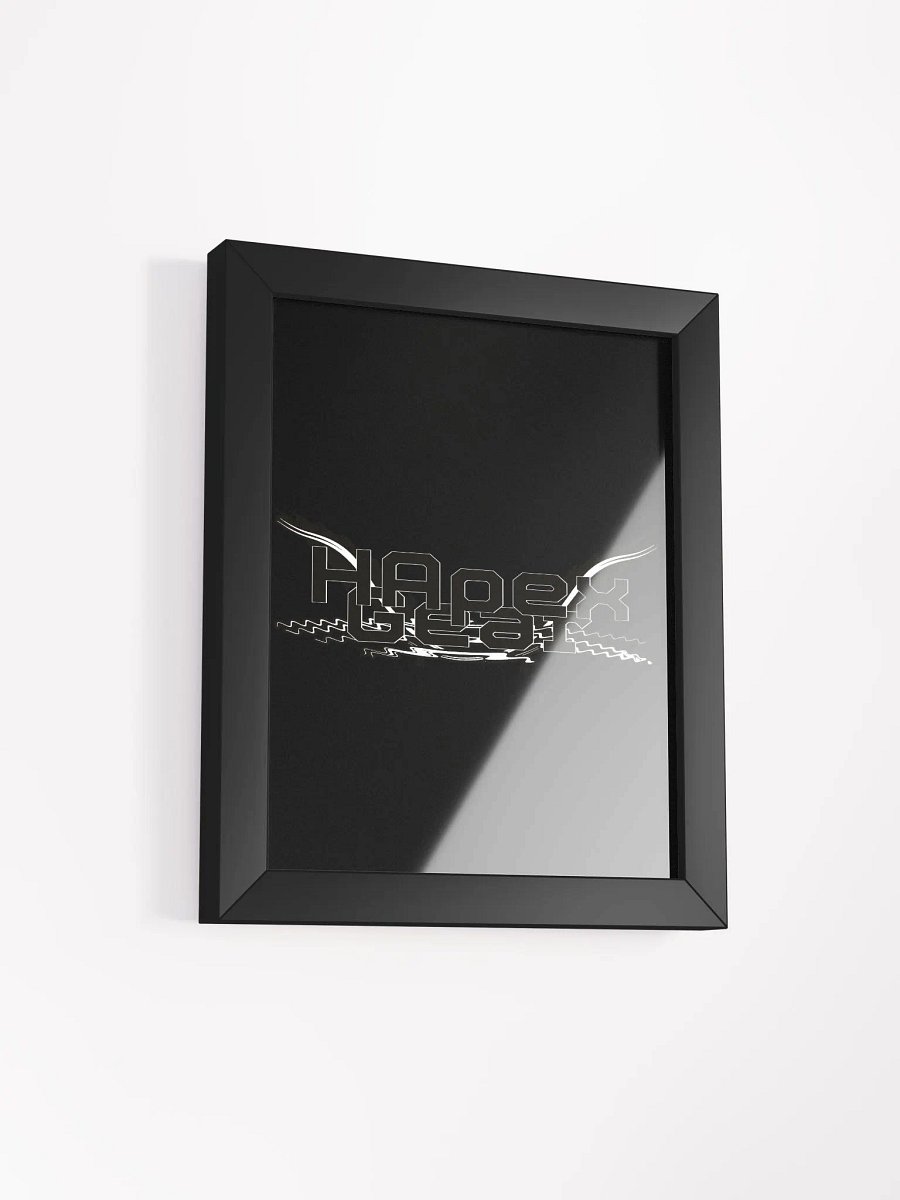 Framed - Black - High-Quality Matte Poster - Embroidered - Black HApex Gear White Logo product image (2)