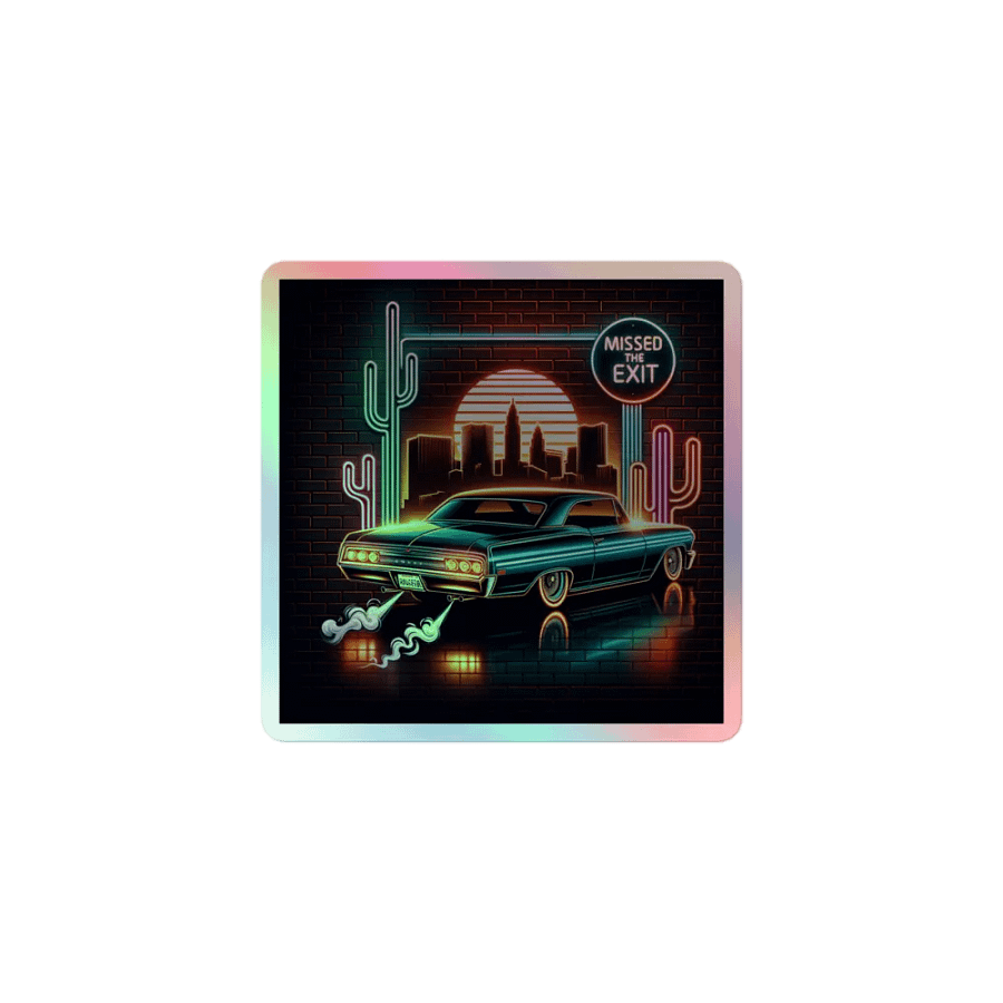 Neon Desert Drive Holographic Sticker Sheet product image (1)