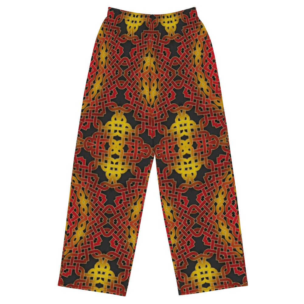 Orange and Gold Celtic Knot Kaleidoscope Wideleg Pants product image (1)