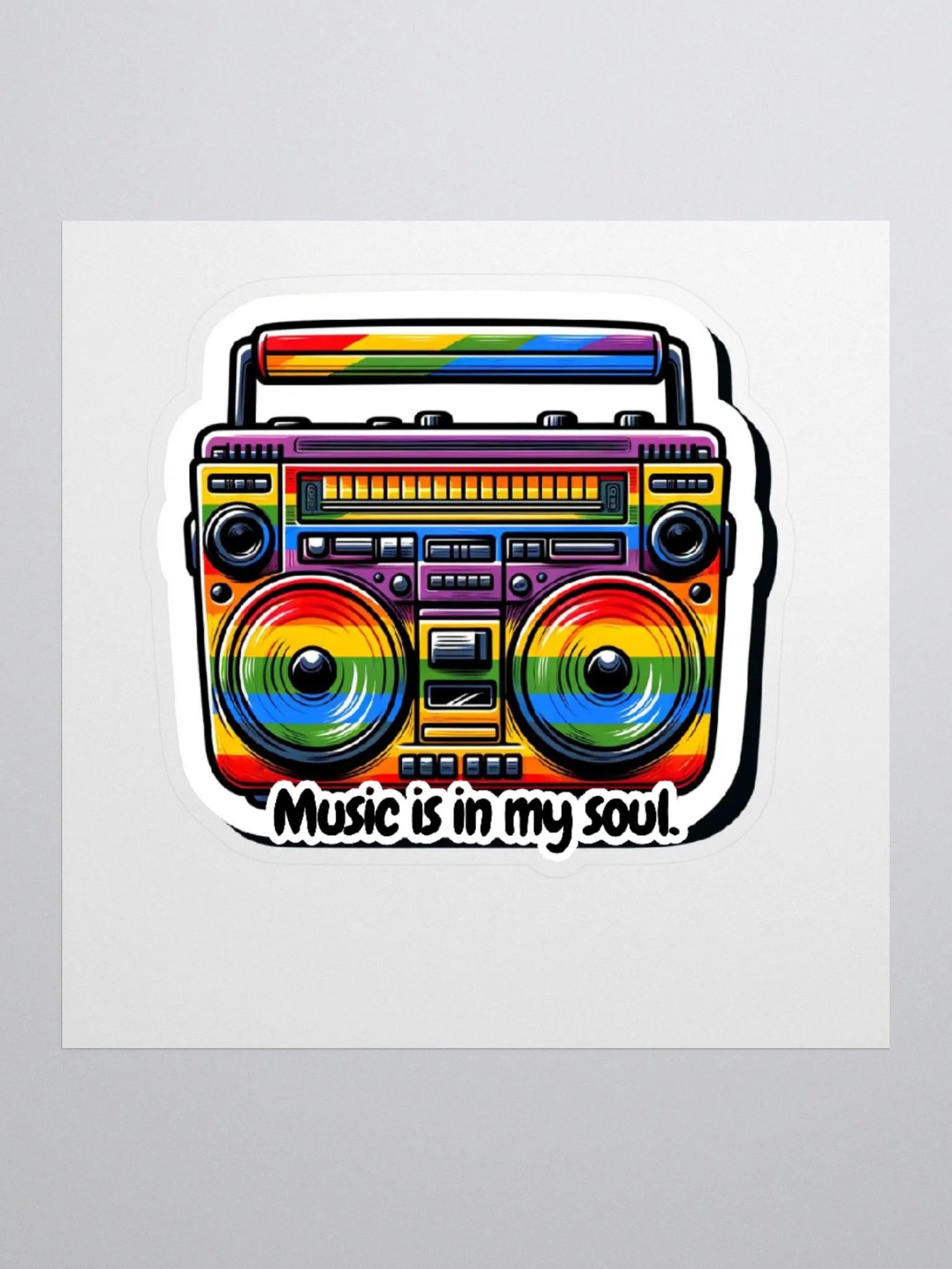 Musical Soul Sticker-Music Lover Sticker-Rainbow Style product image (2)