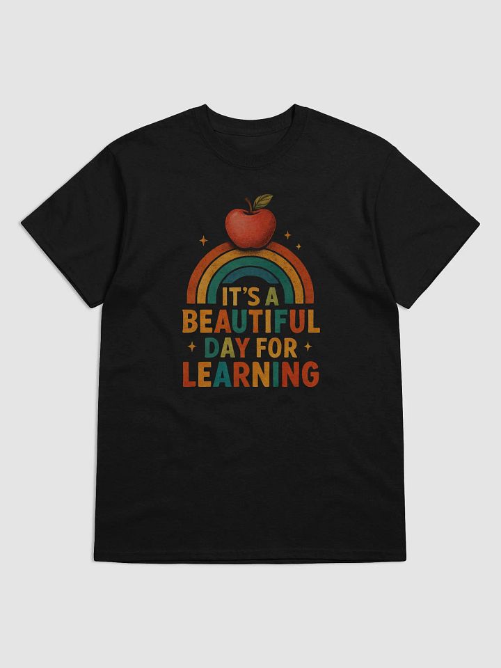 It’s a Beautiful Day for Learning T-Shirt – Retro Rainbow Teacher Shirt product image (1)